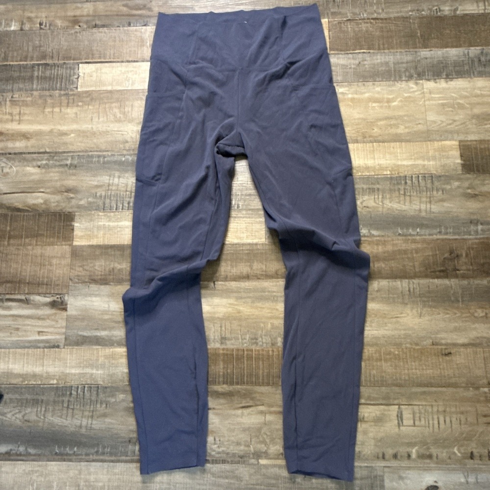 REI Co-op Leggings Womens Sz M Blue/Slate Pockets Yoga Gym Hike Athleisure Run